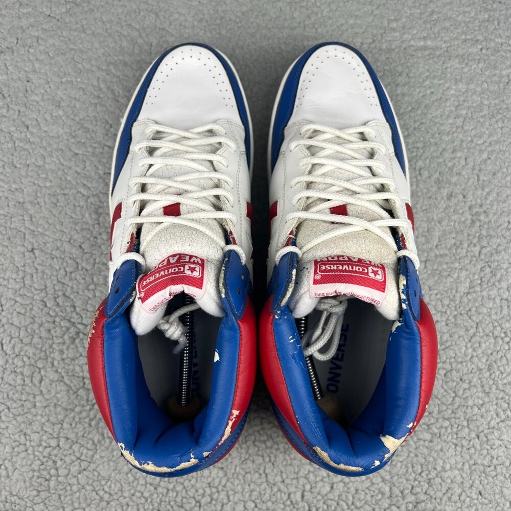 Converse Weapon High Mens 13 Shoes White Blue Red USA Olympic Vintage Sneakers 4 - Picture 6 of 12